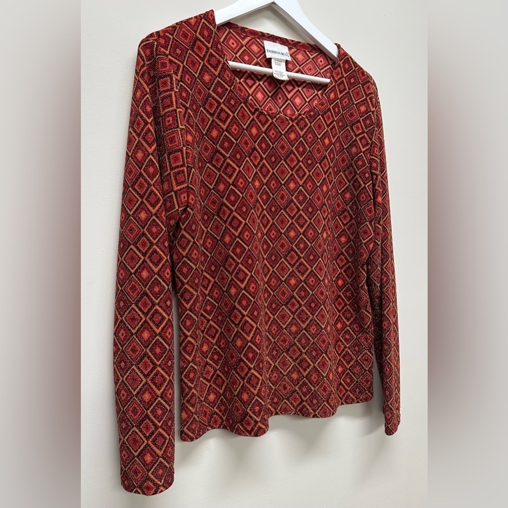 Vintage Fashion Bug 90’s Y2K Grunge Art Deco Hippie Top Shirt Tee Blouse Sz L - Picture 3 of 7